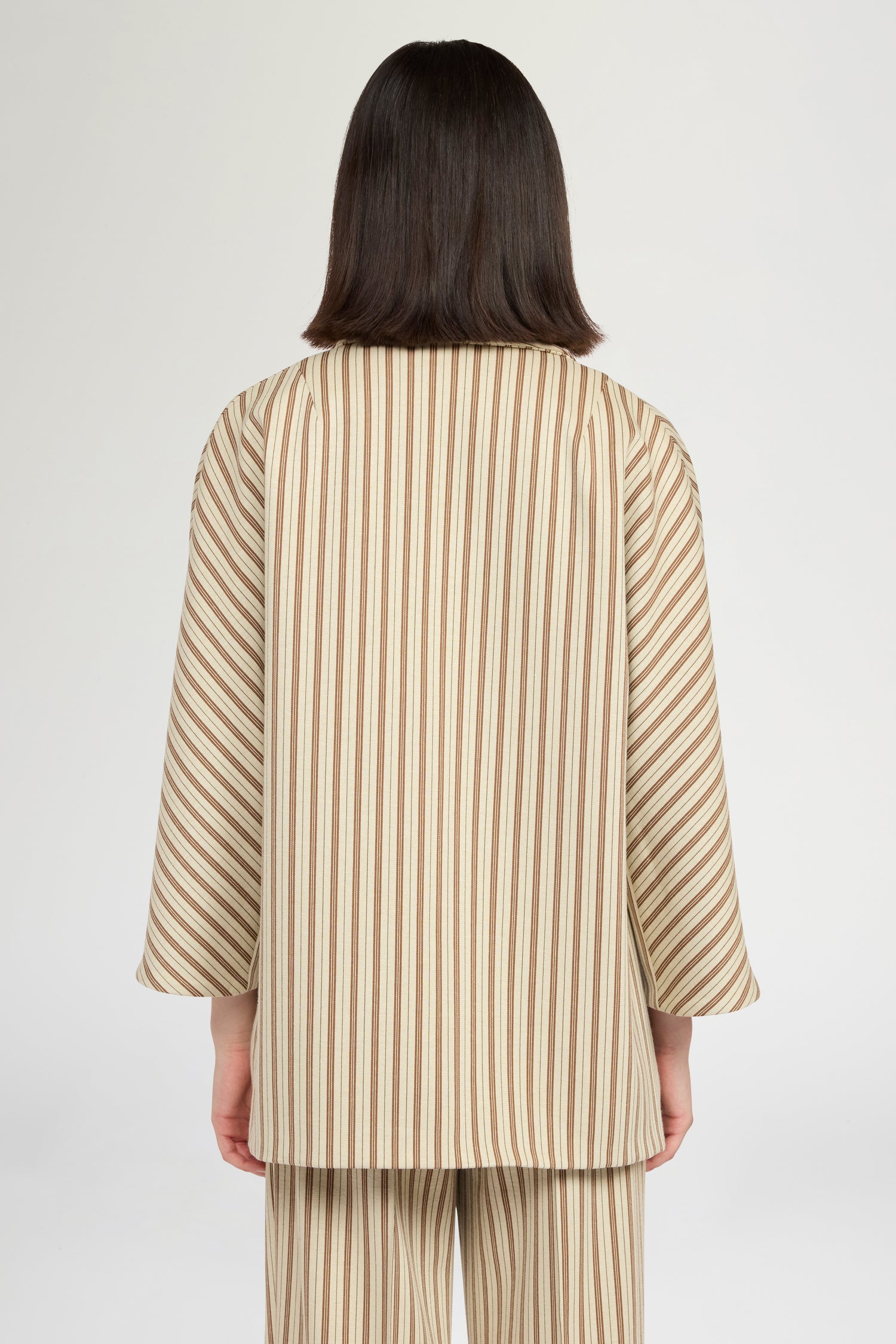 Single-Breasted Jersey Jacket with Stripes