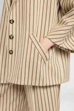 Single-Breasted Jersey Jacket with Stripes