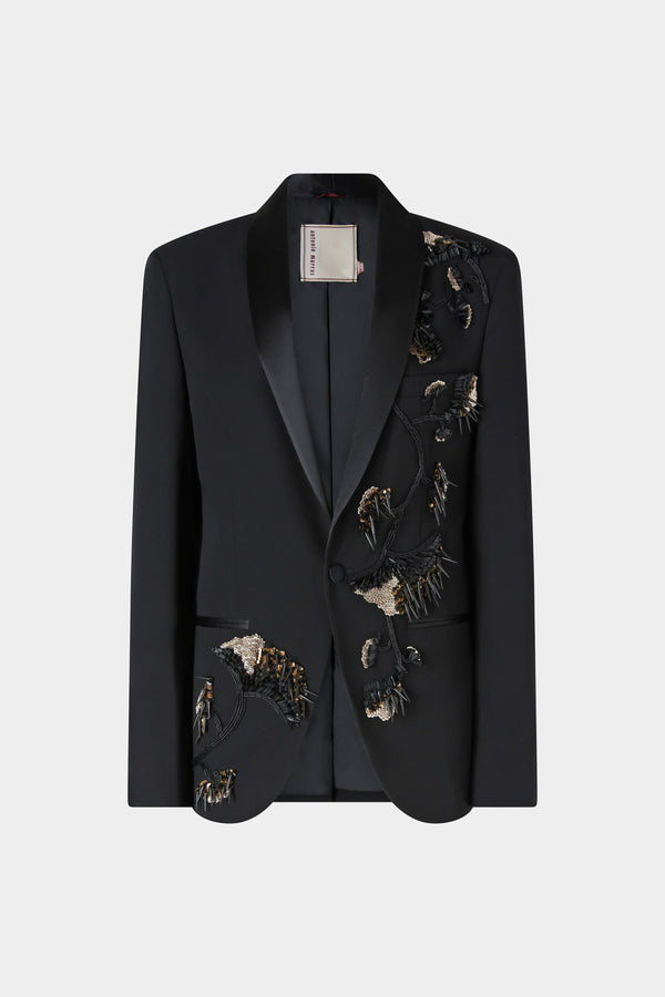 Embroidered Ramage Smoking Blazer