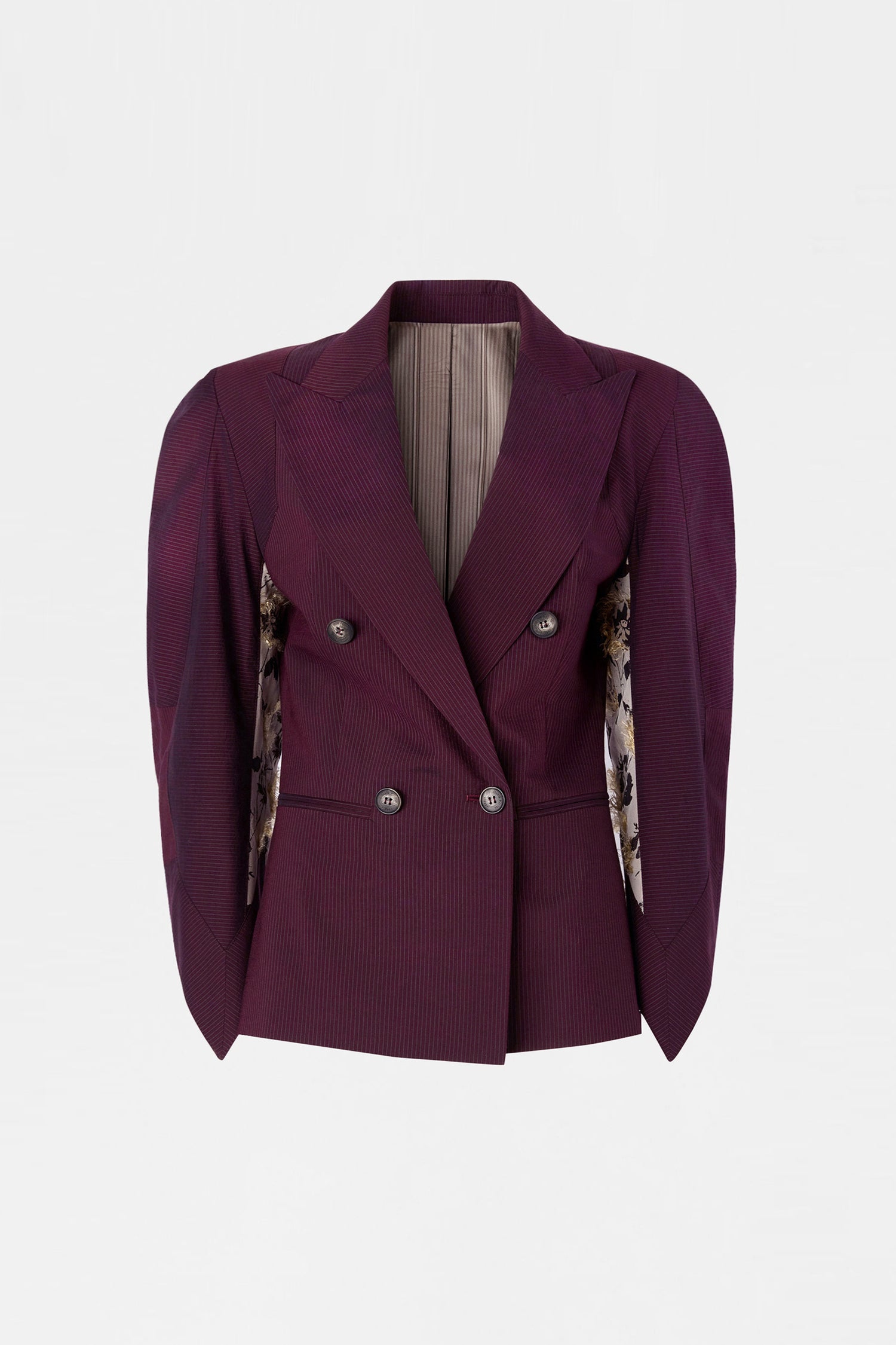 Giacca Strutturata Bordeaux a Righe