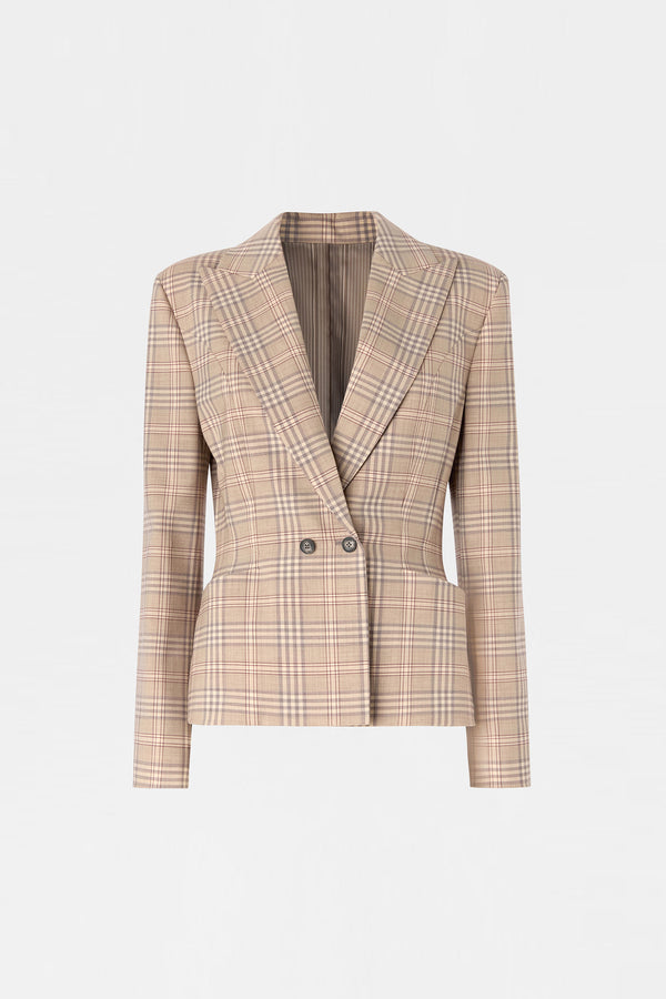Blazer Sartoriale in Tartan Beige