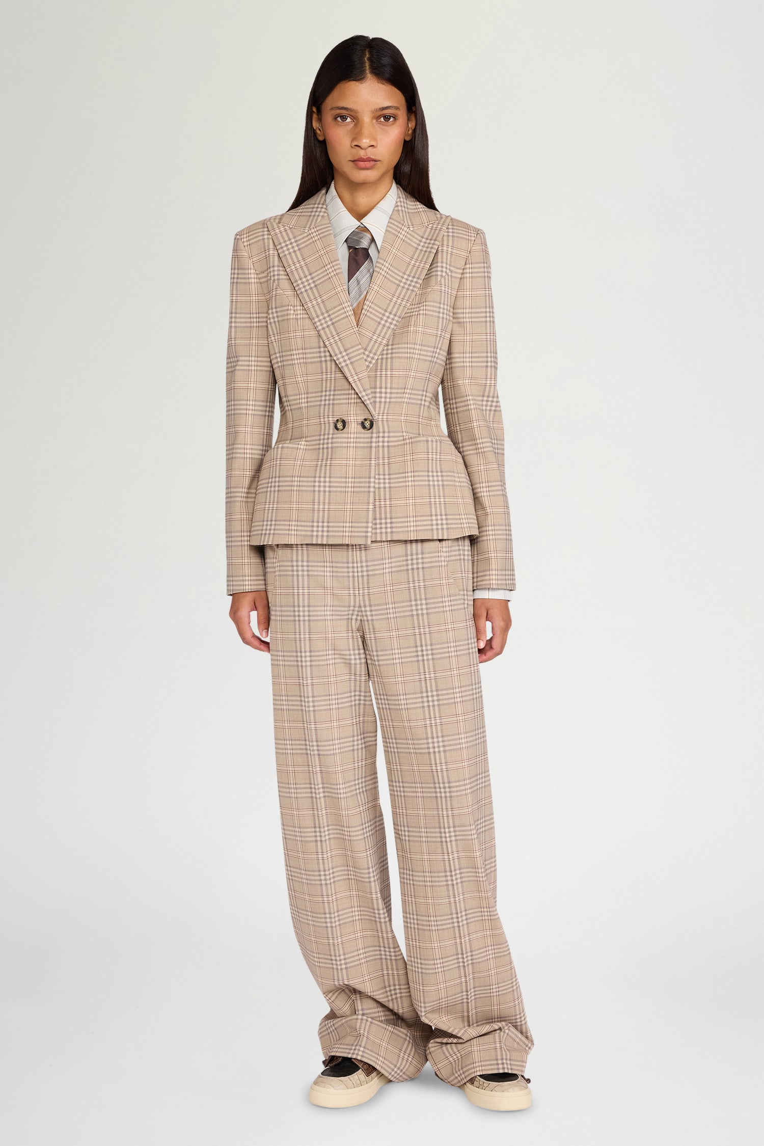 Blazer Sartoriale in Tartan Beige