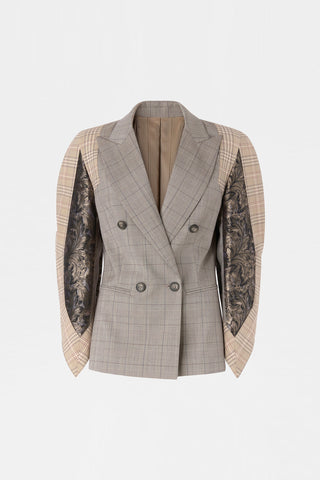 Checked Sculptural Jacket