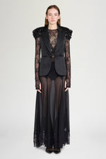 Black Sequin-Shoulder Gilet Jacket