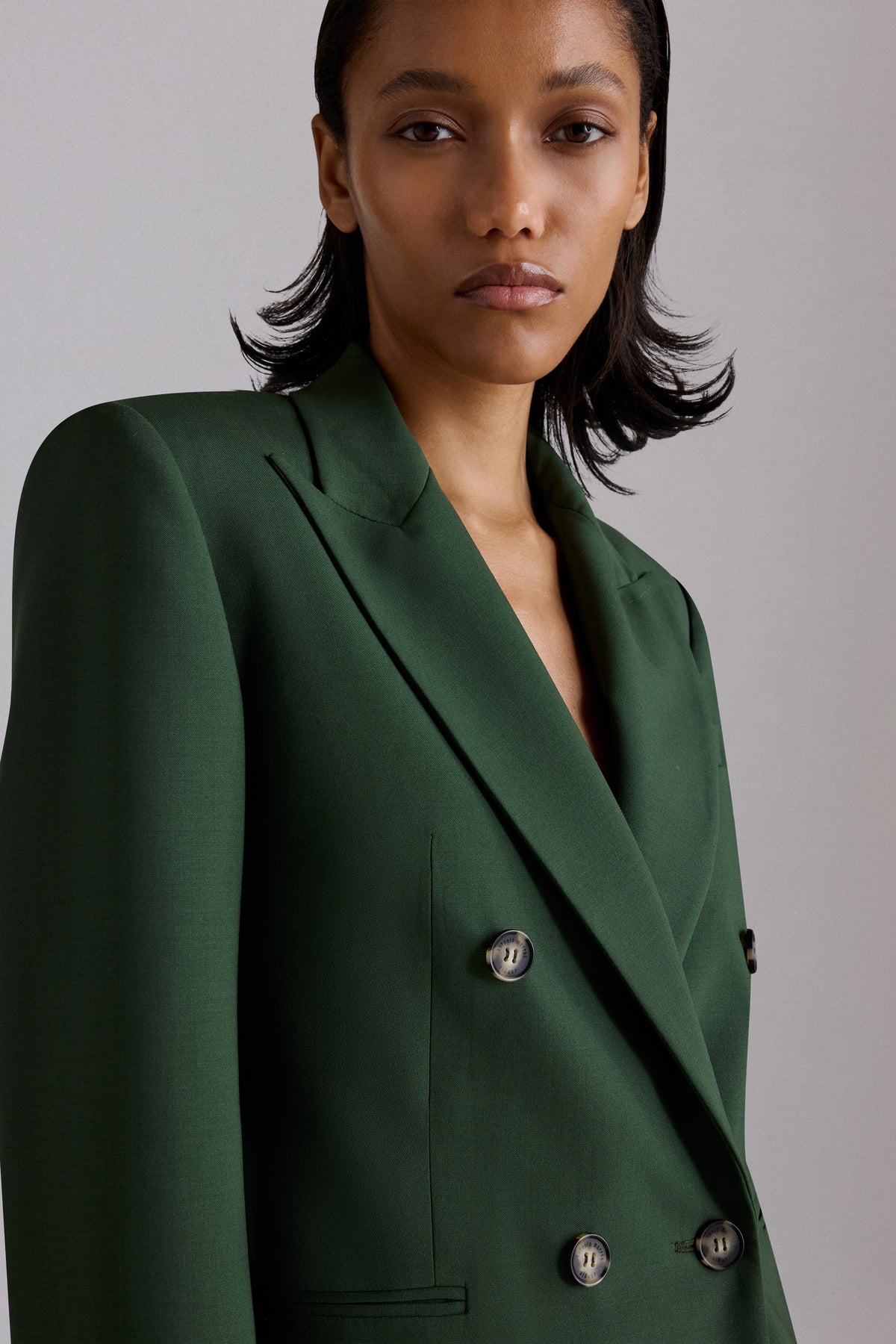Blazer doppiopetto in lana vergine stretch