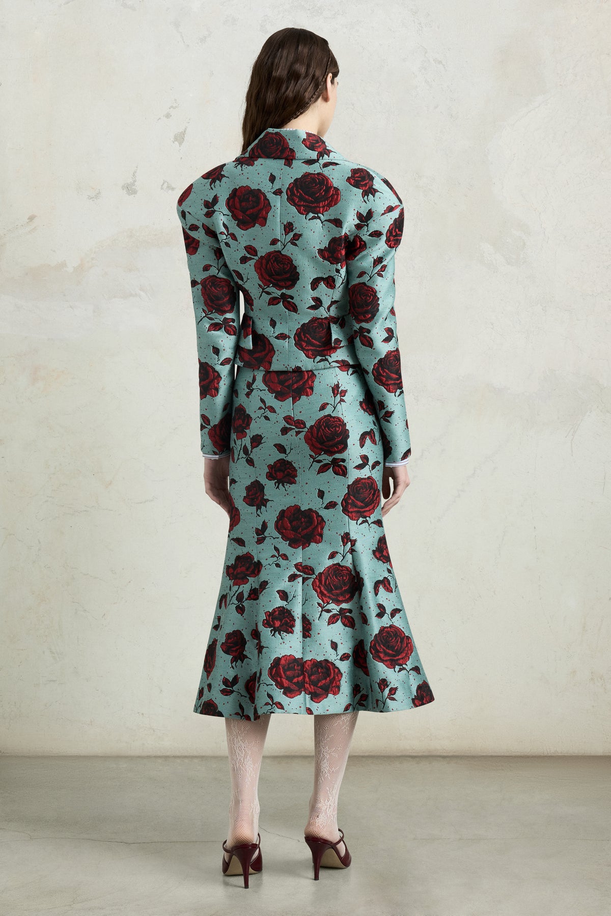 Embossed Rose Structured Jacket