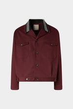 Giacca Trucker con colletto a righe