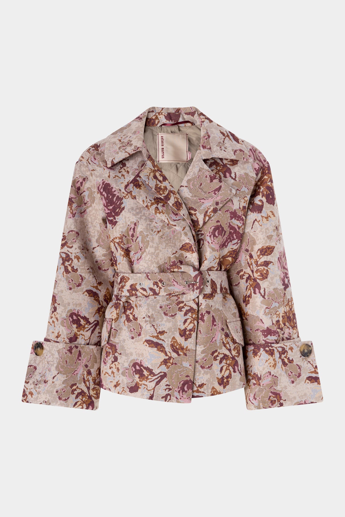 Trench Corto in Jacquard a Rose