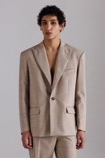 Mélange Single-Breasted Blazer
