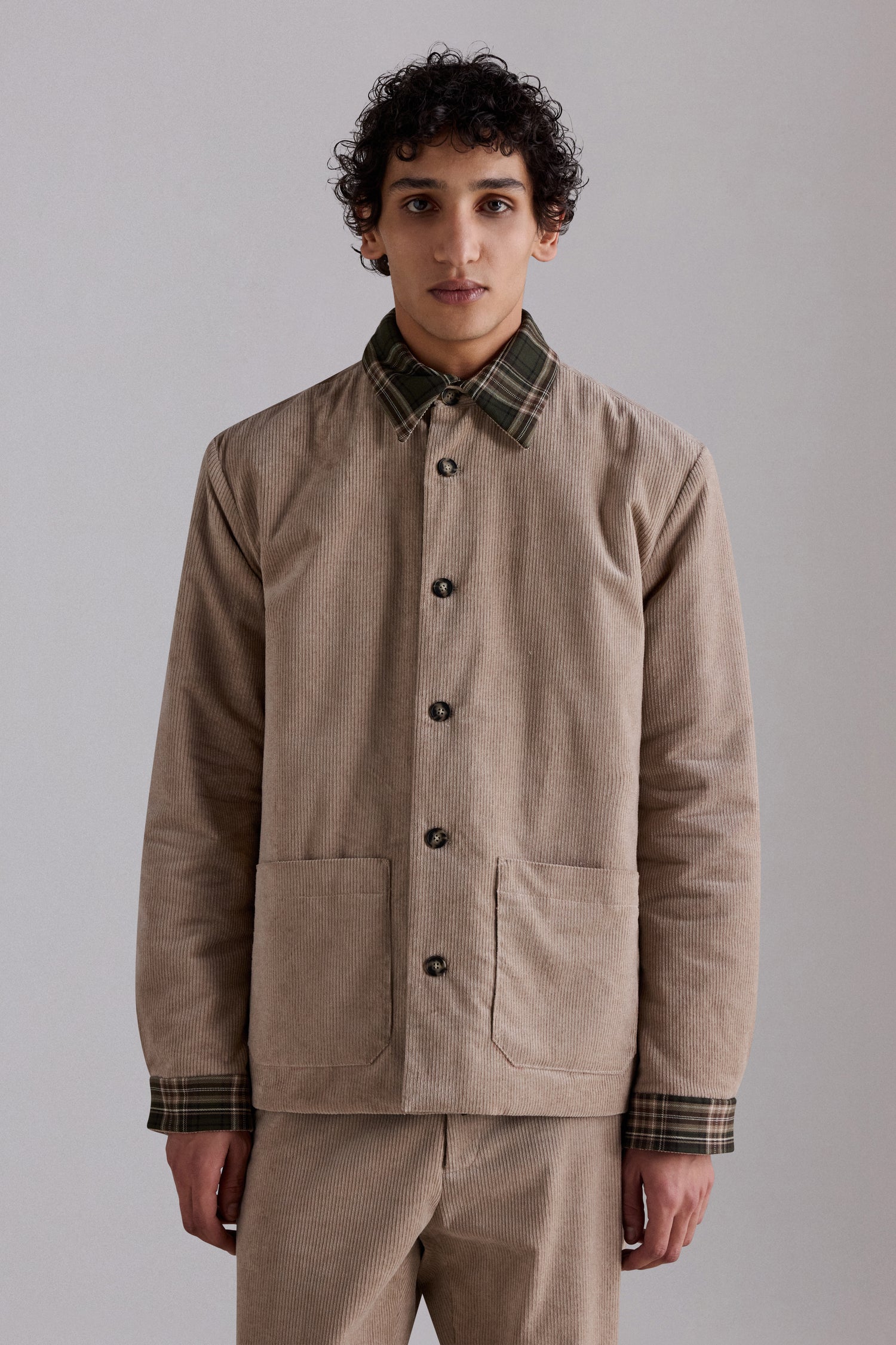 Reversible Corduroy and Tartan Jacket