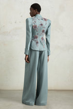 Bar Jacket with Rose Embroidery