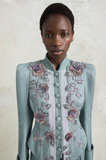 Bar Jacket with Rose Embroidery
