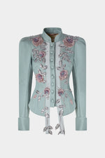 Bar Jacket with Rose Embroidery