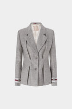 Giacca in tweed di lana vergine con bottoni