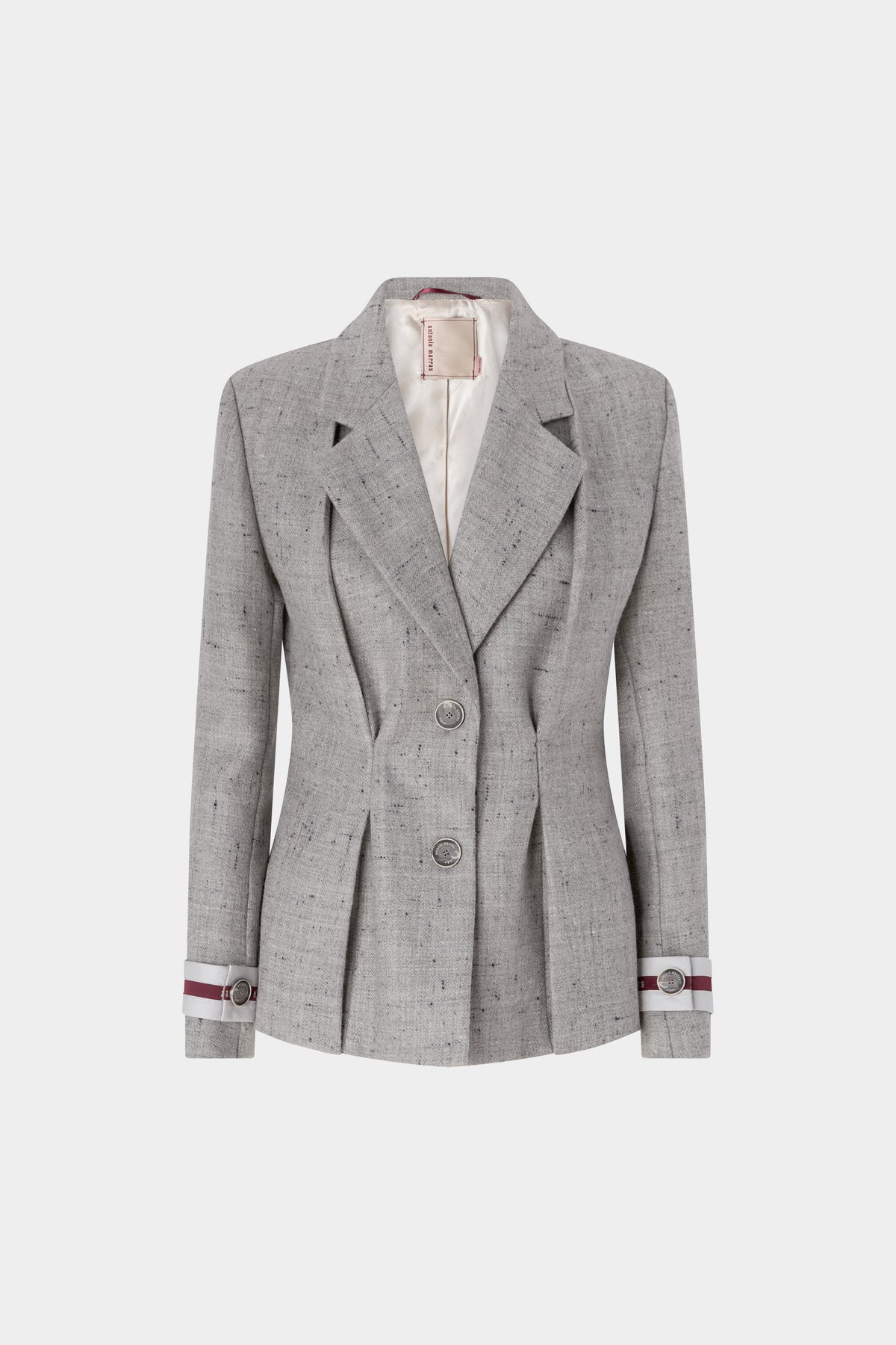 Giacca in tweed di lana vergine con bottoni