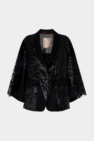 Black Sequin Kimono Jacket