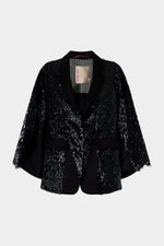 Black Sequin Kimono Jacket
