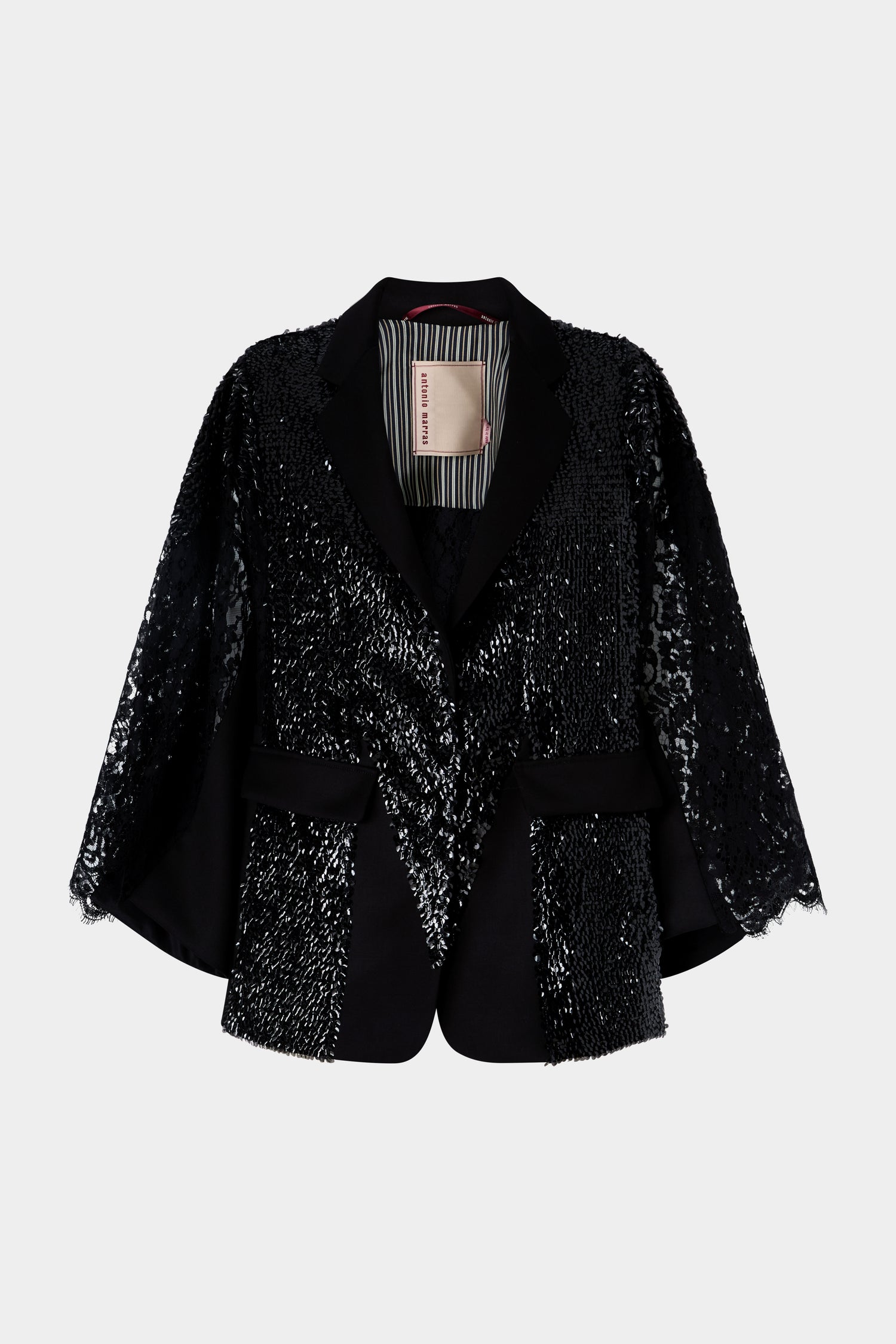 Black Sequin Kimono Jacket