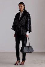 Black Sequin Kimono Jacket