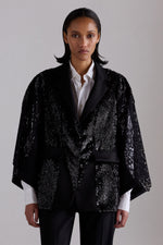 Black Sequin Kimono Jacket