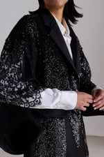 Black Sequin Kimono Jacket