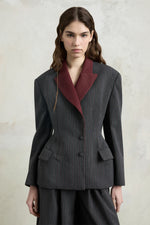 Pinstripe Double-Breasted Blazer