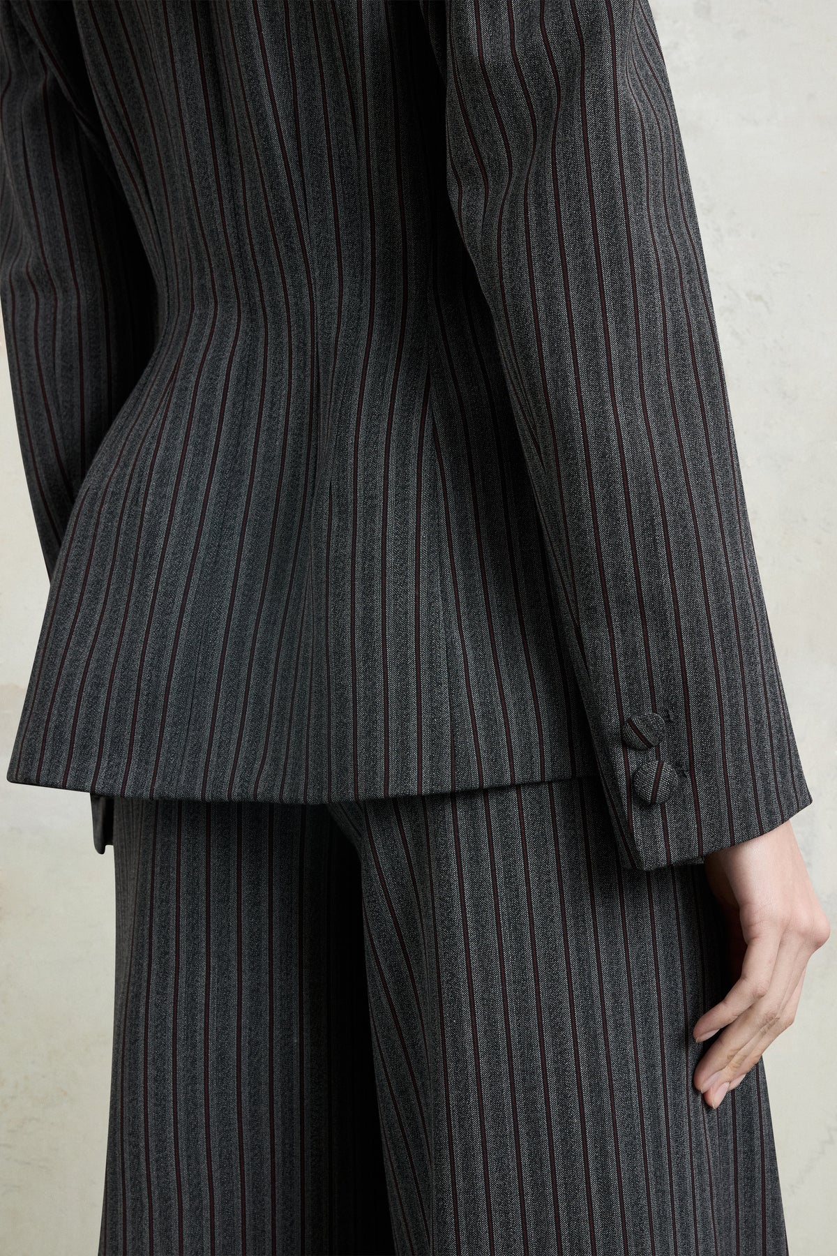 Pinstripe Double-Breasted Blazer