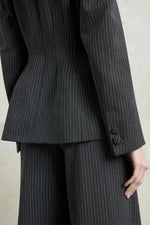 Pinstripe Double-Breasted Blazer
