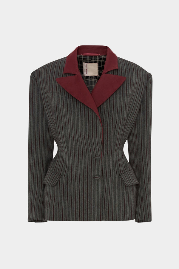 Pinstripe Double-Breasted Blazer