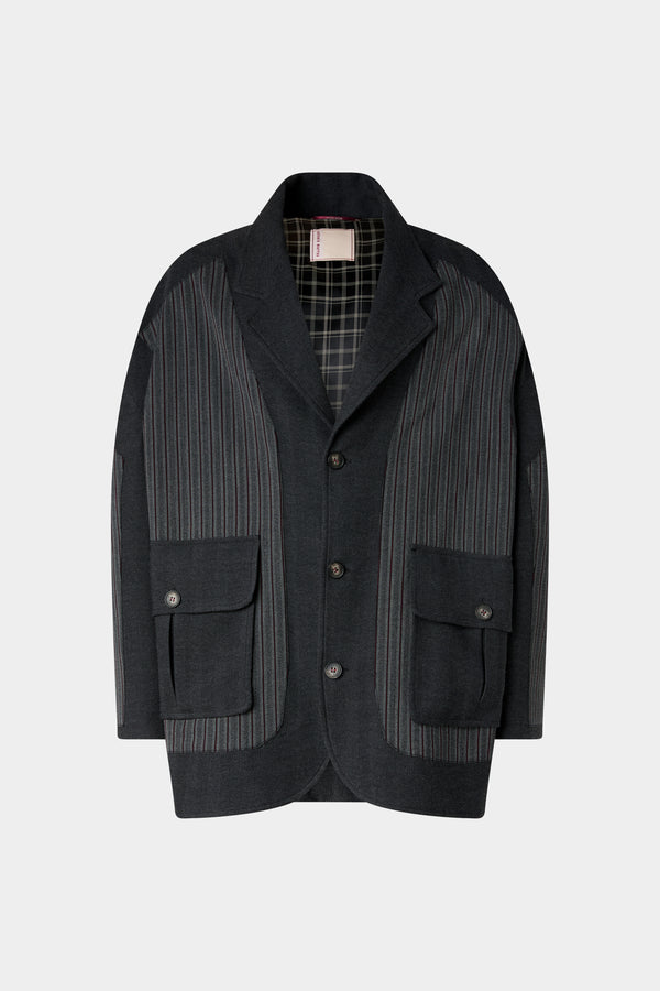 Pinstripe Patch Jacket