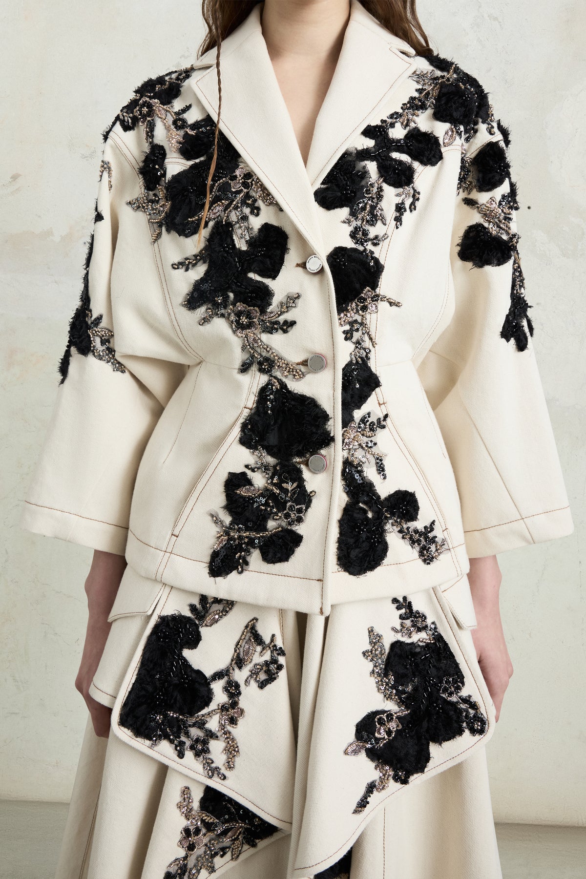 Floral Embroidered Tailored Jacket