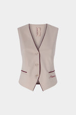 Gilet con Logo Ricamato e Profili a Contrasto