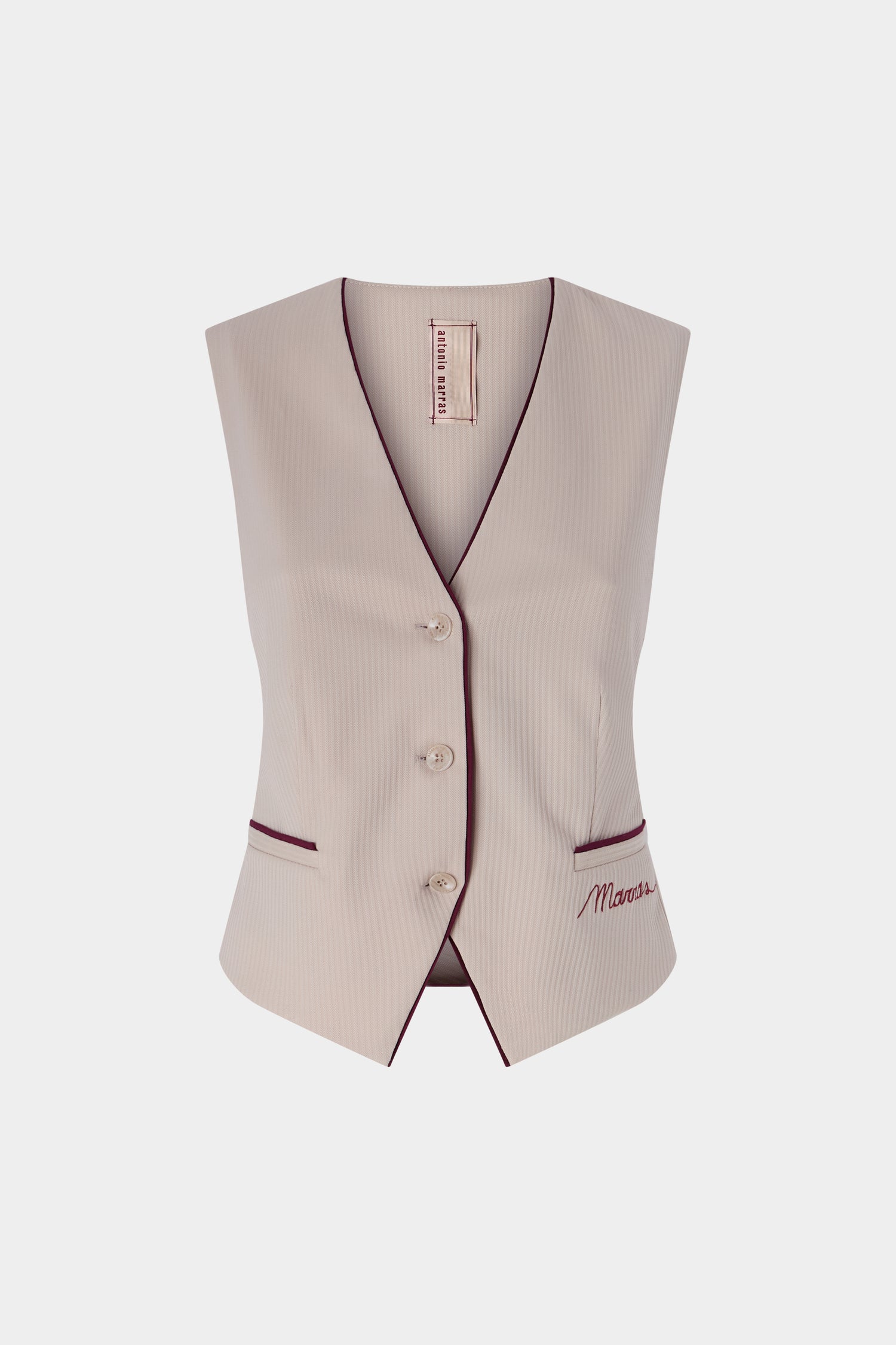 Gilet con Logo Ricamato e Profili a Contrasto