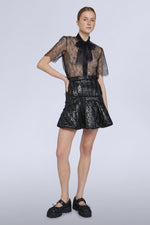 Tweed Mini Skirt with Sequins