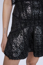 Tweed Mini Skirt with Sequins