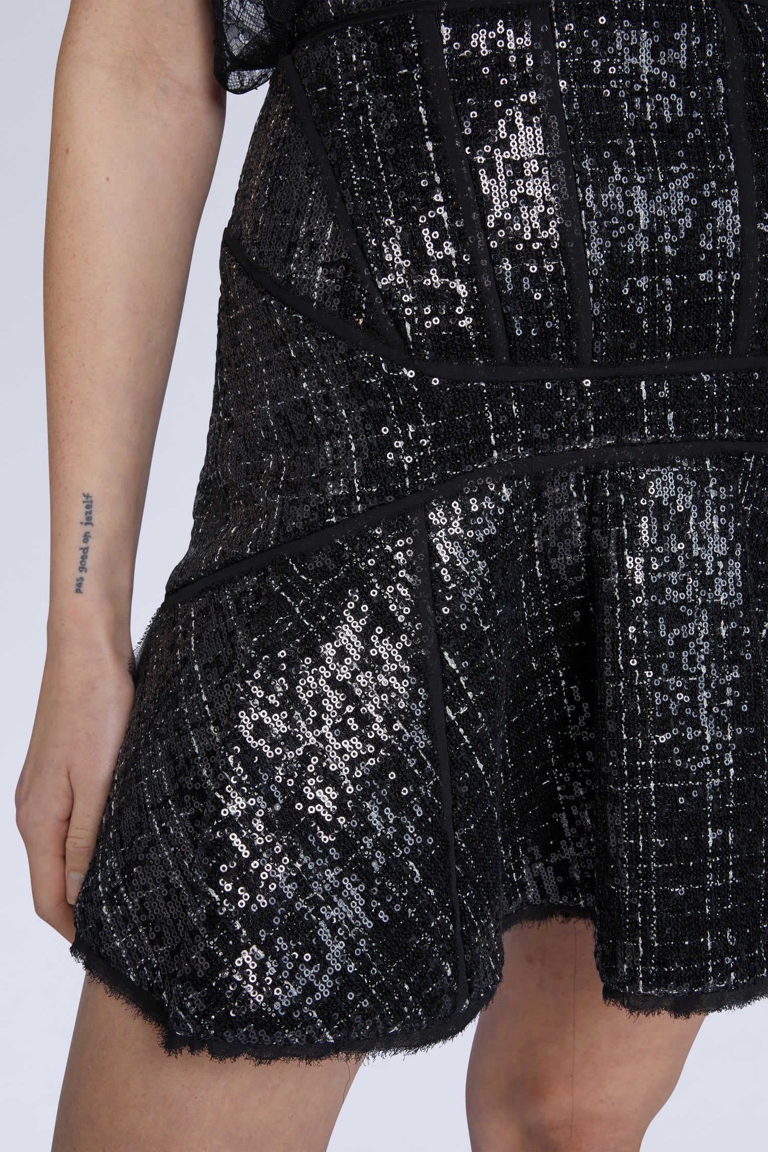 Tweed Mini Skirt with Sequins