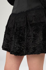 Short Duchesse Skirt With Fur Detail