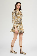 Short Flared Skirt in Floral Brocade