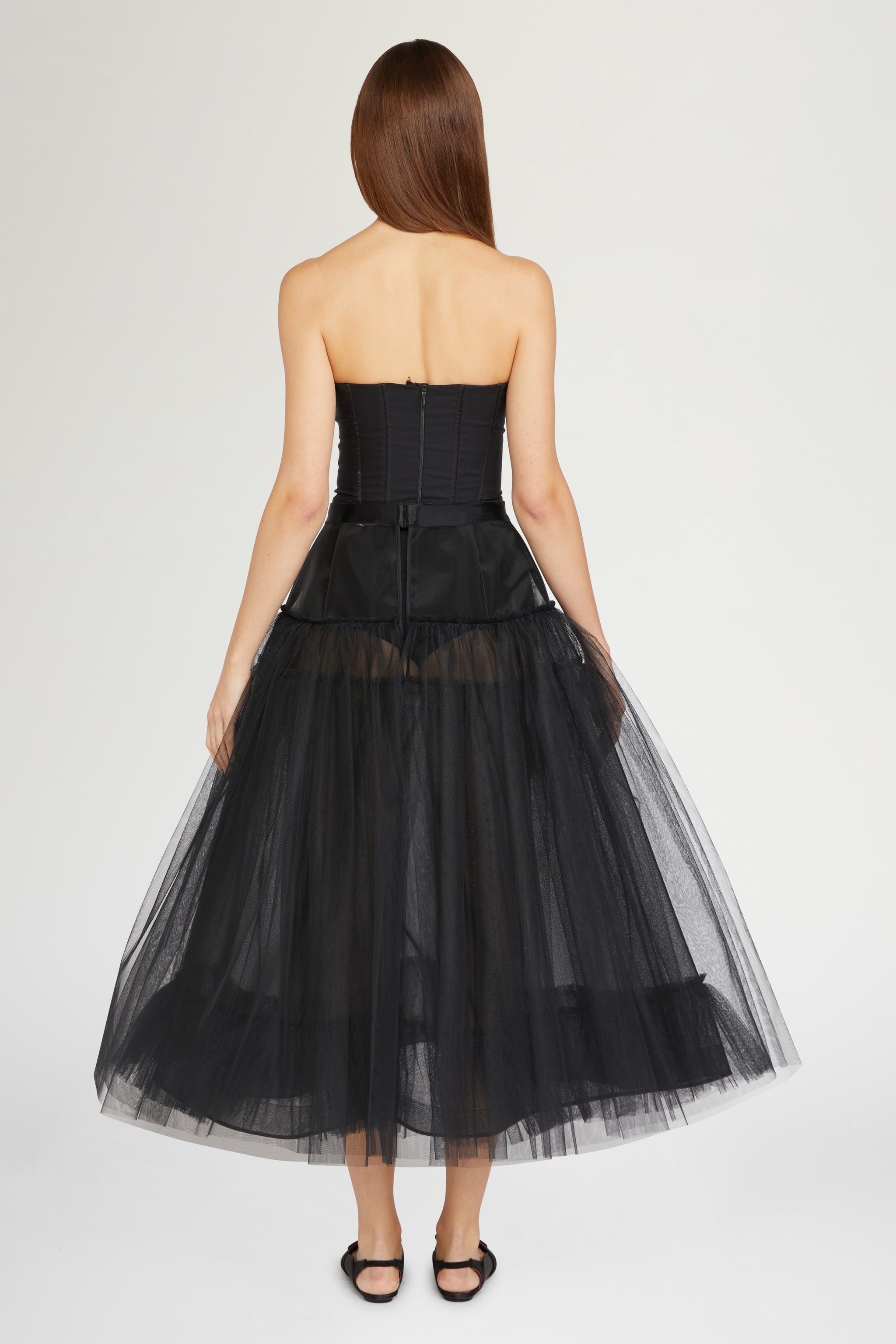 Black Tulle Underskirt with midi length for volume Antonio Marras