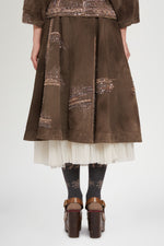 Brown Denim Skirt