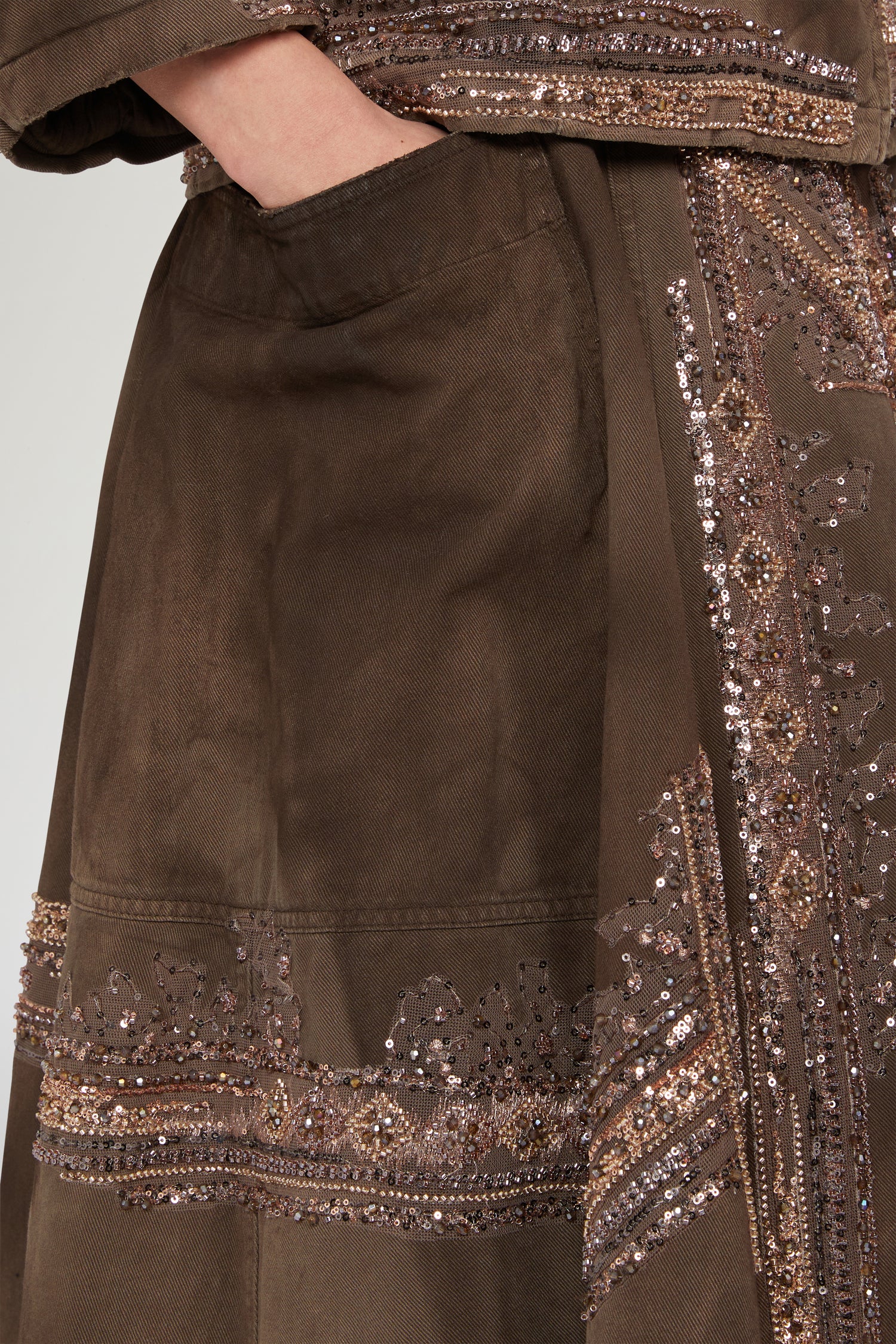 Brown Denim Skirt