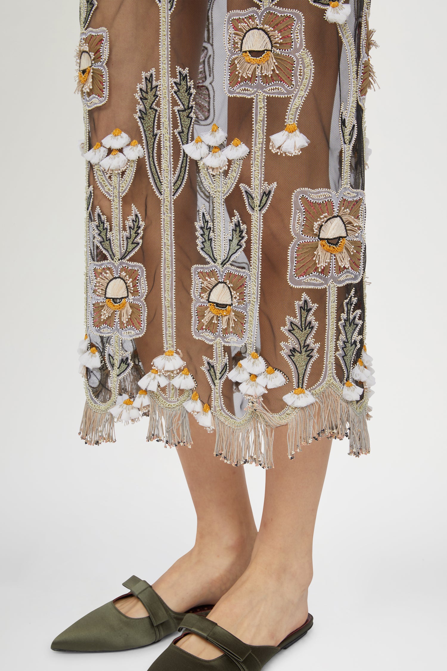 Midi Skirt with Embroidery