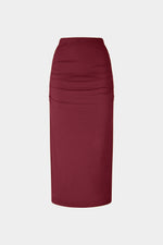 Gonna Midi in Jersey Bordeaux