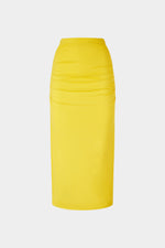 Gonna Midi in Jersey Giallo