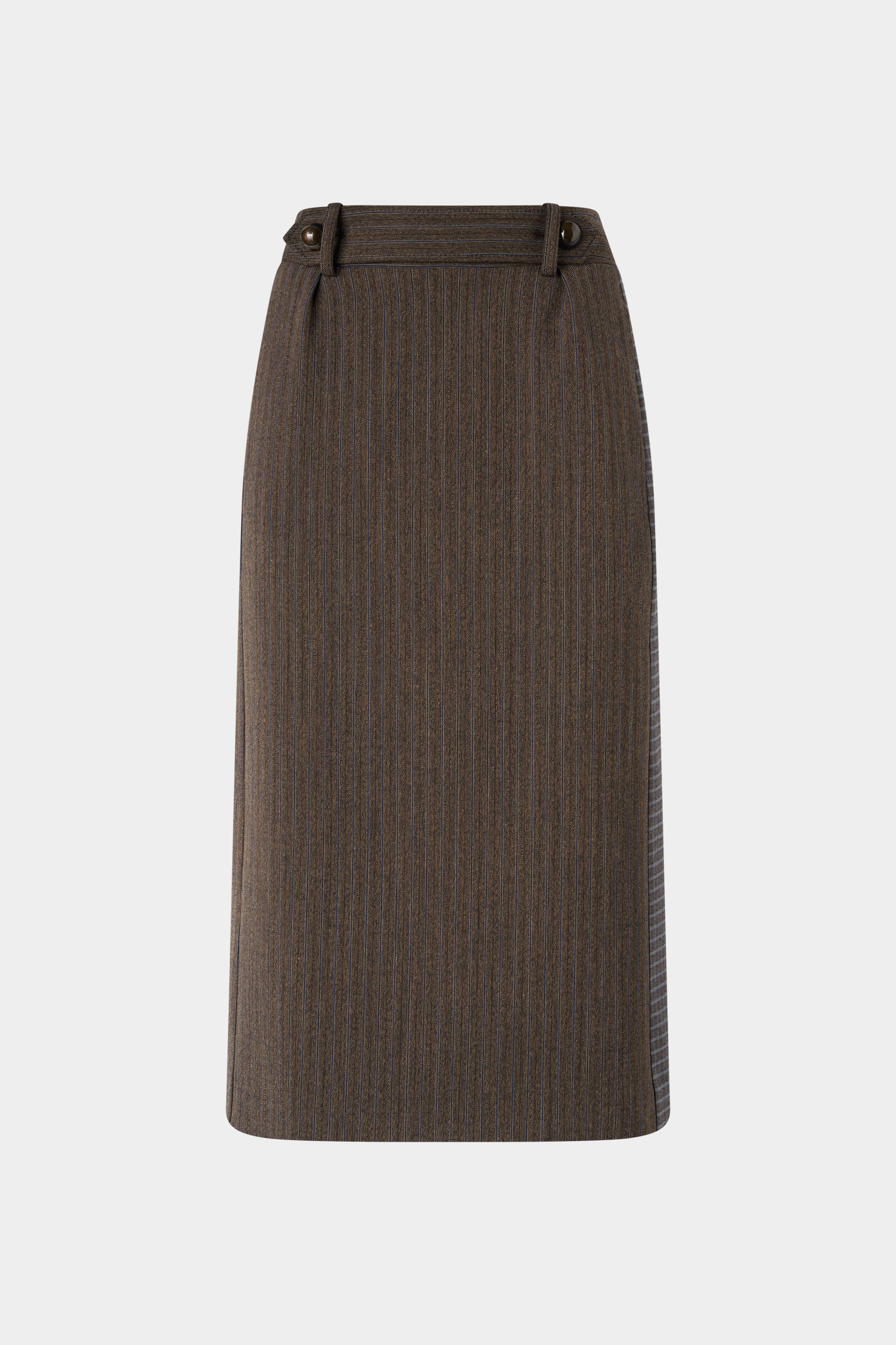 Wool Straight-Cut Midi Skirt