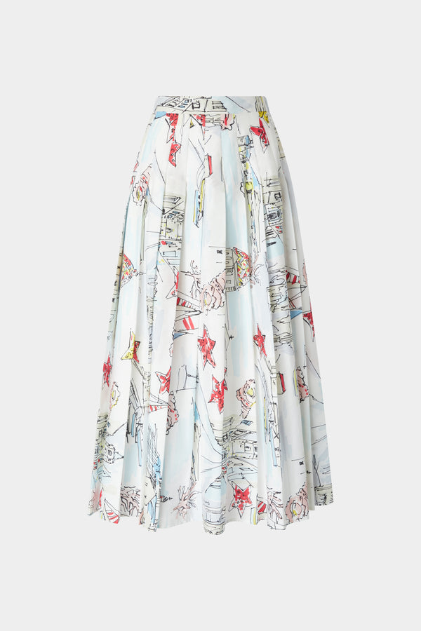 Alghero Print Midi Skirt