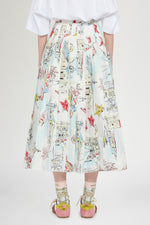 Alghero Print Midi Skirt