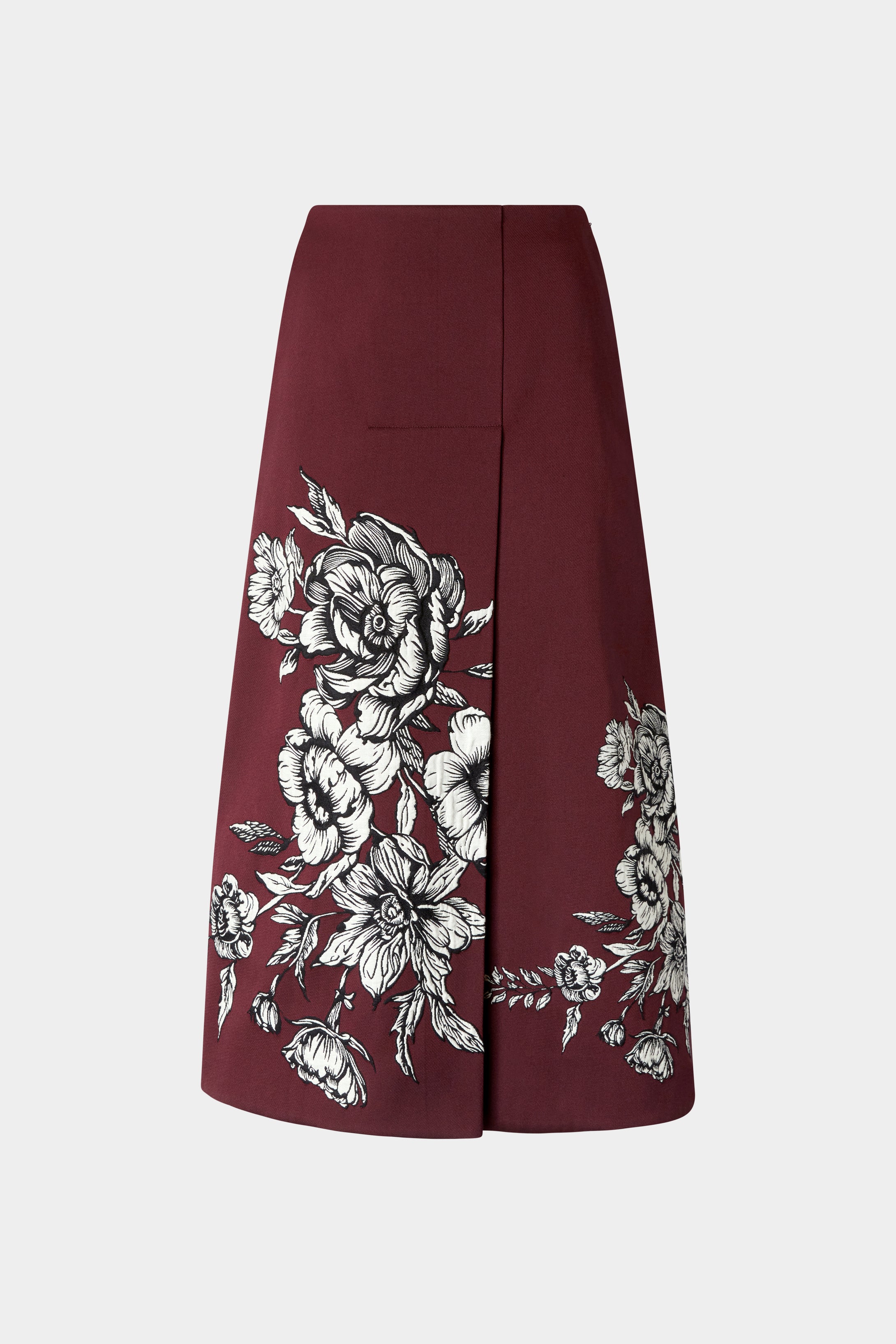 Floral Jacquard A-Line Skirt
