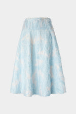 Circle Skirt with Basque Waist and Cloud Print