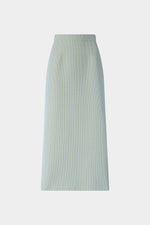 Slim-Fit Checked Midi Pencil Skirt with Side Slits